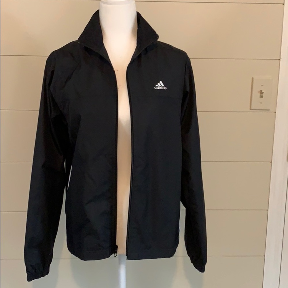 Adidas black wind breaker jacket